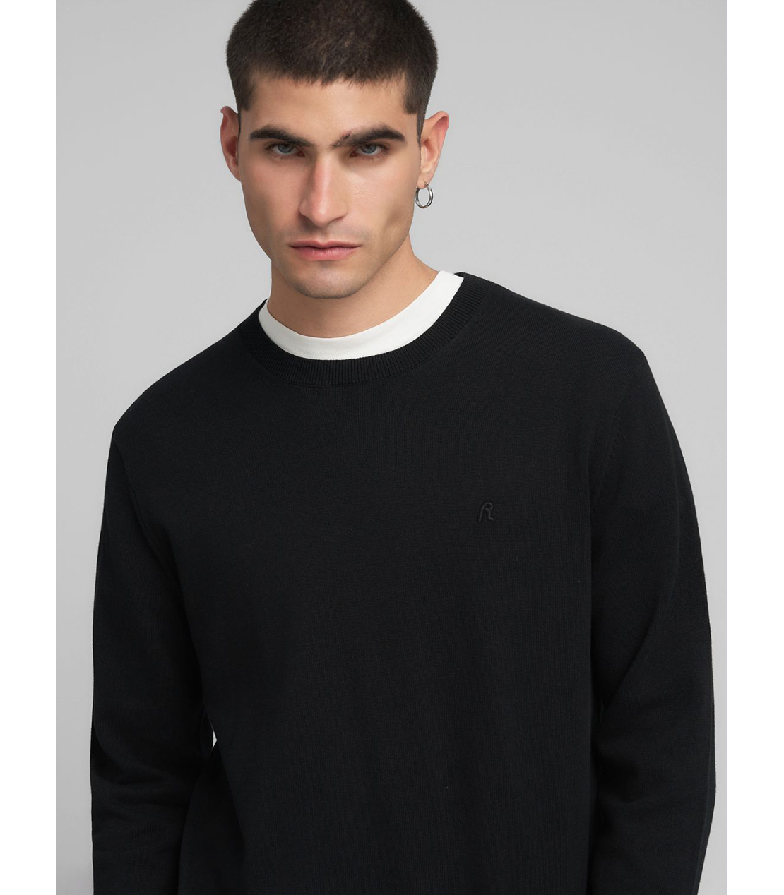 R刺しゅうコットンプルオーバー 詳細画像 ブラック 5